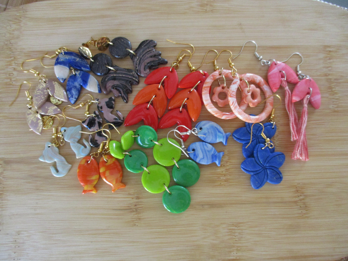 Boucles d’oreilles artisanales en pâte polymère Les Fantaisies de Valou