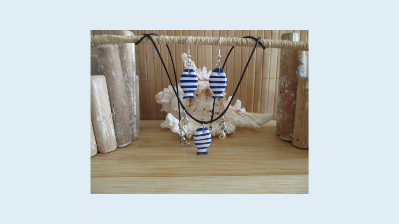Collection de parures de bijoux artisanales en pâte polymère
