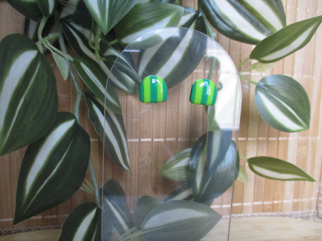 Lime Twist Stud Earrings